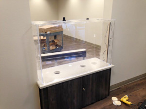 new office waiting-room custom aquarium build